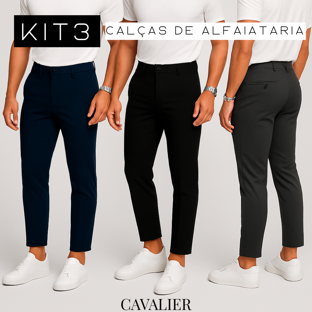 Calça Alfaiataria Com Ajuste Catraca - Compre 1 Leve 3