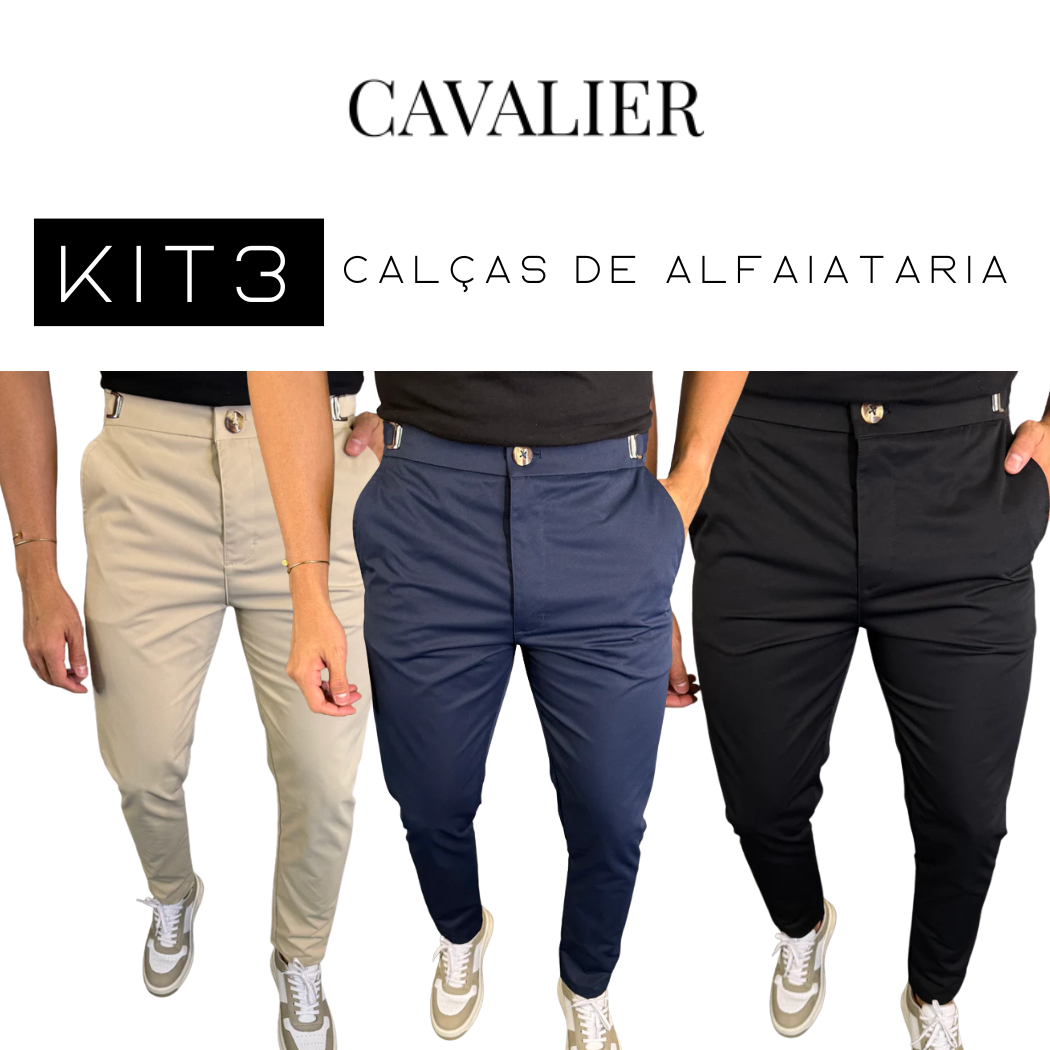 Calça Alfaiataria Mônaco Ajuste Catraca - Compre 1 Leve 3